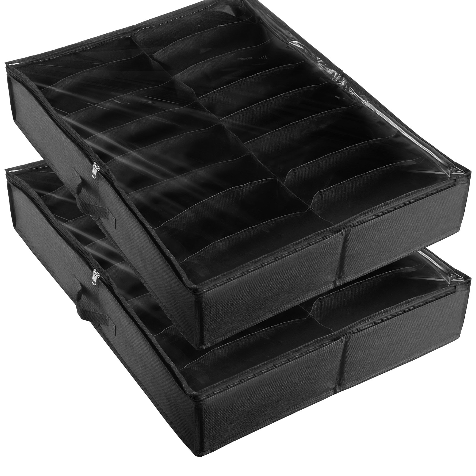 Under Bed Shoe Storage Organizer For Closet With Clear Window_voghion.com
